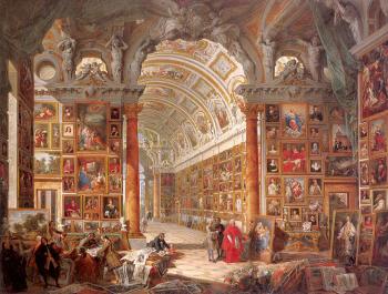 Giovanni Paolo Panini : Interior of a Picture Gallery with the Collection of Cardinal Gonzaga